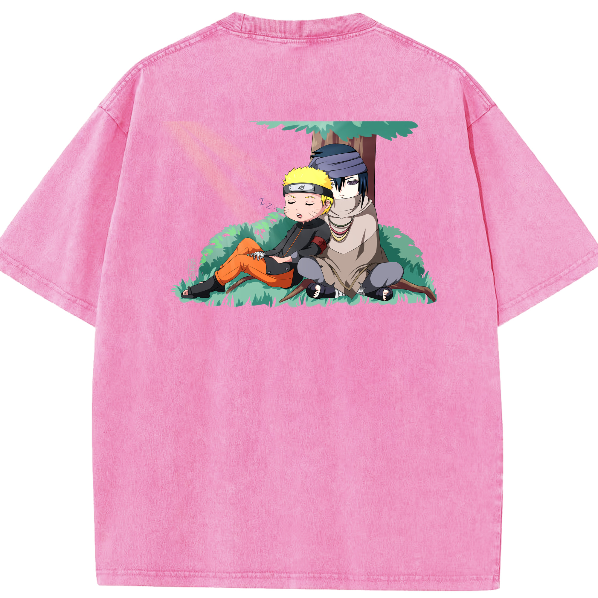 （画像用） NARUTO -ナルト- うずまき ナルト Uzumaki Naruto 綿100% ヴィンテージ風 半袖Tシャツ（背面プリント）